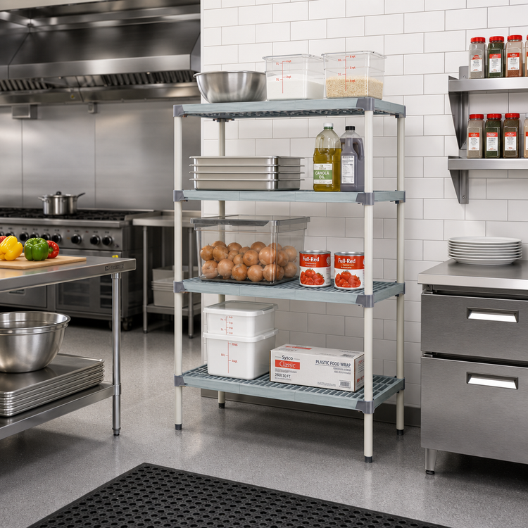 Product image #2 for MetroMax Q Stationary 4-Shelf Starter Polymer/Wire Shelving Unit, 24"W x 18"D x 63"H