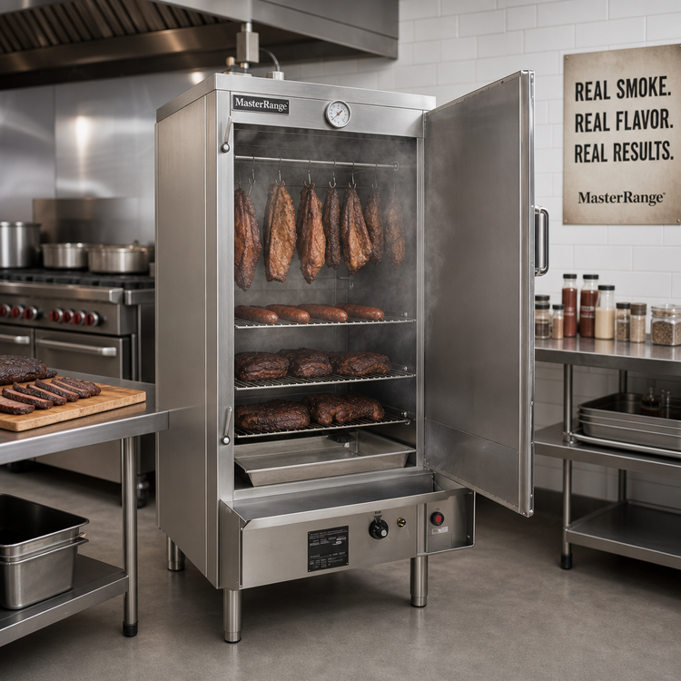Product image #2 for MasterRange 36-Inch Propane Gas Smokehouse Smoker with Right-Hinged Door