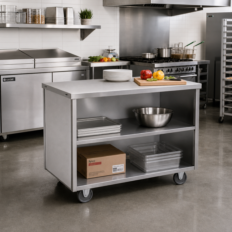 Product image #2 for Randell Custom & Serving RAN ST-3S Mobile Modular Utility Worktop Serving Station with Open Storage Base, 36 x 30 Inch