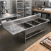 Thumbnail image #2 for John Boos Pro-Bowl 3-Compartment Bakery Sink with 24-Inch Left Drainboard, 14-Gauge Stainless Steel