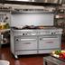 Thumbnail image #2 for Southbend Ultimate 60-Inch Commercial Gas Restaurant Range with 3 Star/Saute Burners, 2 Pyromax Burners, Raised Griddle/Broiler, Convection Oven and Cabinet Base