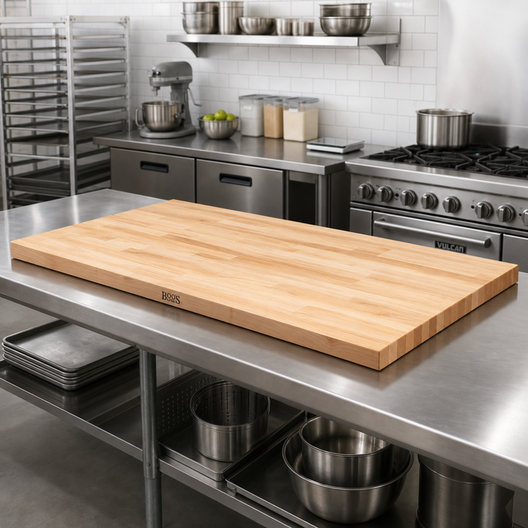 Product image #2 for John Boos Edge Grain Flat Top Wood Bakers' Table Top, 120 x 60 x 2-1/4 Inches, Northern Hard Rock Maple