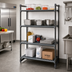Thumbnail image #2 for Cambro Camshelving Basics Plus 4-Shelf Stationary Starter Shelving Unit, 21 x 54 x 84 Inches, Vented and Solid, Brushed Graphite