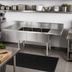 Thumbnail image #2 for John Boos B Series 3-Compartment Stainless Steel Sink with Left and Right Drainboards