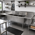 Thumbnail image #2 for John Boos B Series 3-Compartment Stainless Steel Sink with Left and Right Drainboards