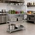 Thumbnail image #2 for Steel Works Stainless 4-Tier Heavy Duty Stationary Wire Shelving Unit, 21 x 42 Inches, Chrome Finish