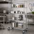 Thumbnail image #2 for Quantum Mobile Enclosure Wire Shelving Cart, 60 x 18 x 80 Inches, 4 Shelves, Chrome Plated