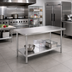 Thumbnail image #2 for Stallion Budget Stainless Steel Top Work Table with Adjustable Undershelf, 48 x 30 Inches