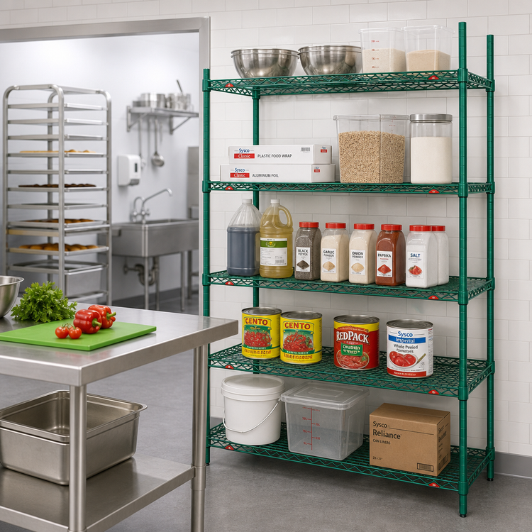Product image #3 for Metro Super Erecta Metroseal 3 Add-On Wire Shelving Unit with Microban, 72W x 18D x 74H, 5 Shelves