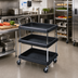 Thumbnail image #2 for Metro Deep Ledge 3-Tier Adjustable Polymer Bus Cart with Open Base