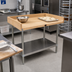 Thumbnail image #2 for Advance Tabco 60 x 30-Inch Bakers' Top Wood Work Table with 4-Inch Rear and Side Splash and Adjustable Undershelf