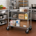 Thumbnail image #2 for Metro Super Erecta Heavy-Duty 3-Shelf Wire Utility Cart, 48 x 24 x 39 Inches, Brite Zinc Finish