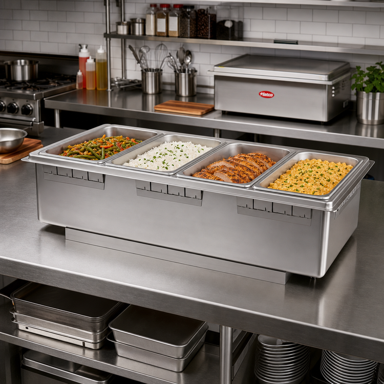 Product image #2 for Hatco HWBH-43D Drop-In Rectangular Heated Well with Drain for 4 Third-Size Pans