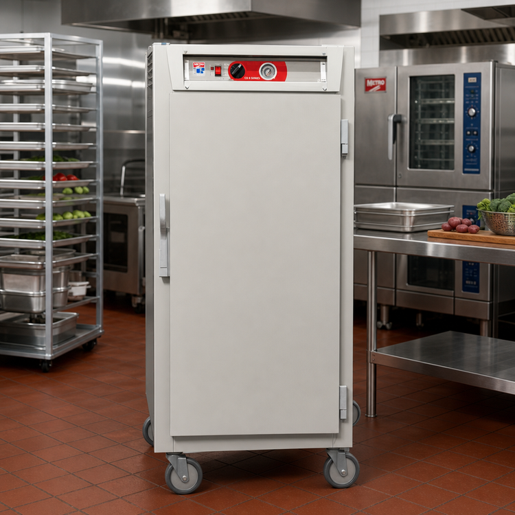 Product image #2 for Metro C5 6 Series 3/4 Height Mobile Heated Holding Cabinet with Solid Doors and Universal Slides