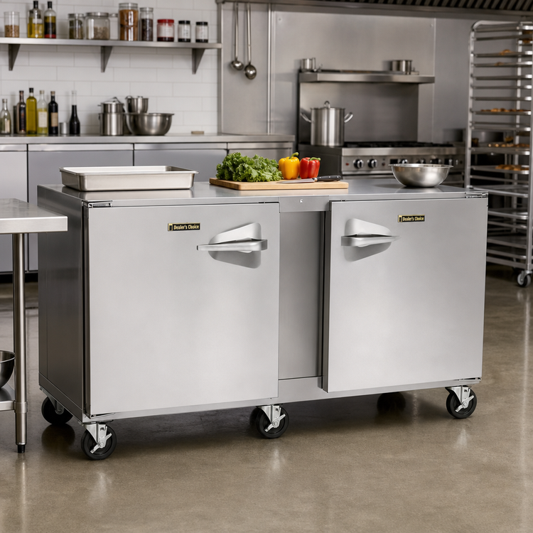 Product image #2 for Dealer's Choice ULT60-LR 60" Two-Section Undercounter Freezer with Solid Doors