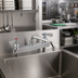 Thumbnail image #2 for OptiFlow Heavy-Duty Lead-Free Solid Body Deck Mount Faucet with 16-Inch Swing Spout, 8-Inch Centers