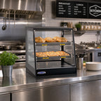 Thumbnail image #2 for Federal Industries Elements EH2428SSD 24-Inch Countertop Self-Service Heated Merchandiser, 2-Tier Adjustable Shelves, LED-Lit, Sliding Rear Doors