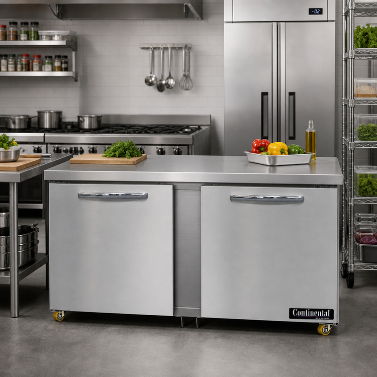 Product image #2 for Continental Refrigerator SWF60N-U 60" Two-Section Undercounter Freezer with Solid Doors
