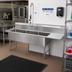 Thumbnail image #2 for BK Resources Three-Compartment Stainless Steel Sink with Right Drainboard, 18 x 18 x 14 Bowls