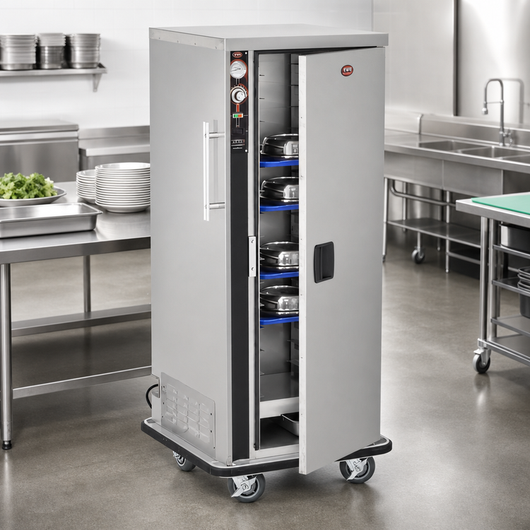 Product image #2 for Humi-Temp Heated Insulated Tray Delivery Cart with 1 Door and 15 Pairs of Fixed Slides