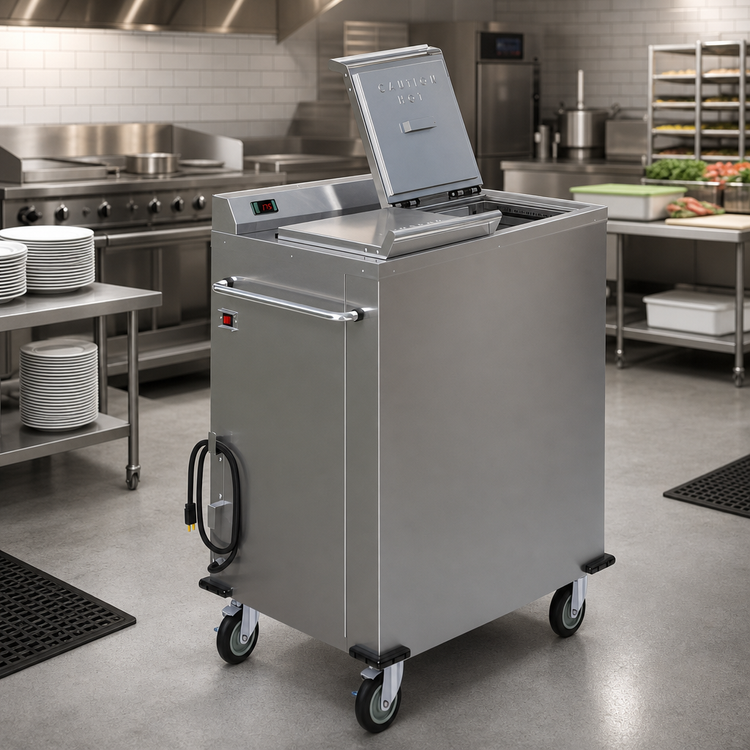 Product image #2 for Dinex DXPSBH2P Colossus Mobile Heated Plate Dispenser with 2 Cylinders