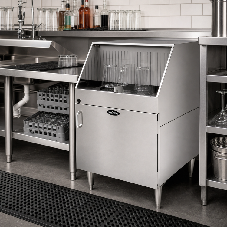 Product image #2 for Krowne Rotary Underbar Glass Washer, Low-Temp Chemical Sanitizing, 25 x 26 Inch