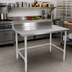 Thumbnail image #2 for John Boos Stallion 84-Inch x 30-Inch Stainless Steel Work Table with 5-Inch Backsplash and Safety Edge