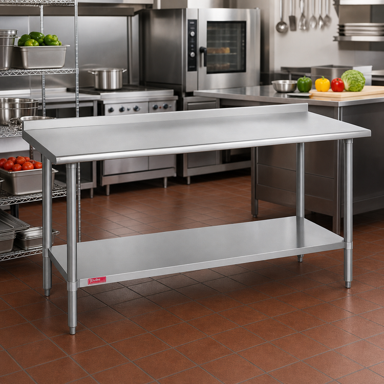 Product image #2 for Duke Standard 416 Series Stainless Steel Work Table with 1-1/8-Inch Straight Riser, 72 x 30 Inches