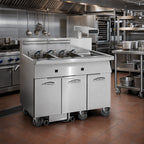 Thumbnail image #2 for Imperial (Middleby) IFSCB375EUT Electric 3-Tank Floor Fryer, 75 lb. Per Tank, Built-In Filter, Dump Station, Electronic Thermostat