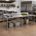 Thumbnail image #2 for Sapphire 108-Inch Stainless Steel Underbar Work Table with 5-Inch Backsplash and Open Galvanized Base