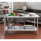 Thumbnail image #2 for Duke Manufacturing 316-3060 16-Gauge 300 Series Stainless Steel Work Table, Flat Top, Galvanized Undershelf, 60 x 30 x 36 Inch