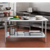 Thumbnail image #2 for 16-Gauge Stainless Steel Work Table with Galvanized Undershelf, 60 Inch x 30 Inch