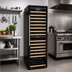Thumbnail image #2 for Omcan Vinovero Single-Section Dual-Zone Wine Refrigerator, 181-Bottle Capacity, 27-Inch Wide, Black Glass Door