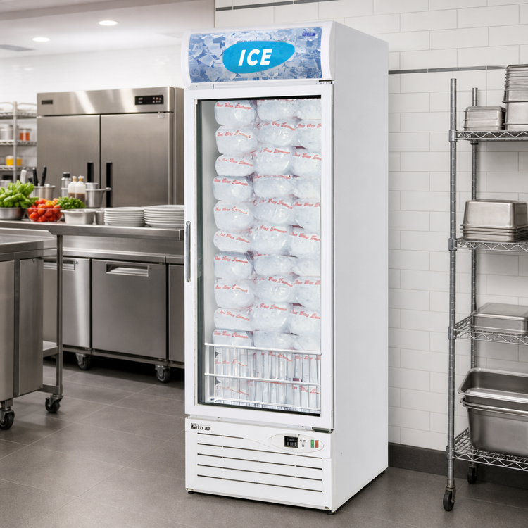 Product image #2 for Turbo Air 1-Section Reach-In Ice Merchandiser Freezer with Triple Pane Heated Glass Door, 17.7 Cu. Ft.