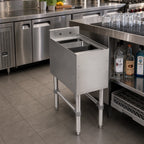 Thumbnail image #3 for John Boos UBDS-1812-X Freestanding Slim-Line Underbar Dump Sink, Single Bowl, 12 x 18 x 32-1/2 in, 300 Series Stainless Steel