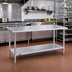 Thumbnail image #2 for Duke 48 x 36 Inch Stainless Steel Work Table with Galvanized Undershelf