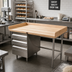 Thumbnail image #2 for Advance Tabco Bakers' Top Wood Work Table with Left 3-Tier Drawers and 4-Inch Splash, 48 x 36 Inches