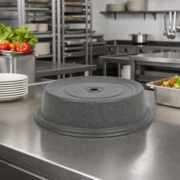 Product image #3 for Cambro Versa Camcover Round Fiberglass Plate Cover, 10-4/10-Inch Inside Diameter, Granite Gray
