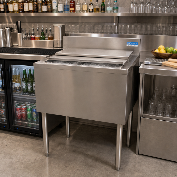 Product image #3 for BK Resources 36-Inch Insulated Underbar Ice Bin with 7-Circuit Aluminum Cold Plate