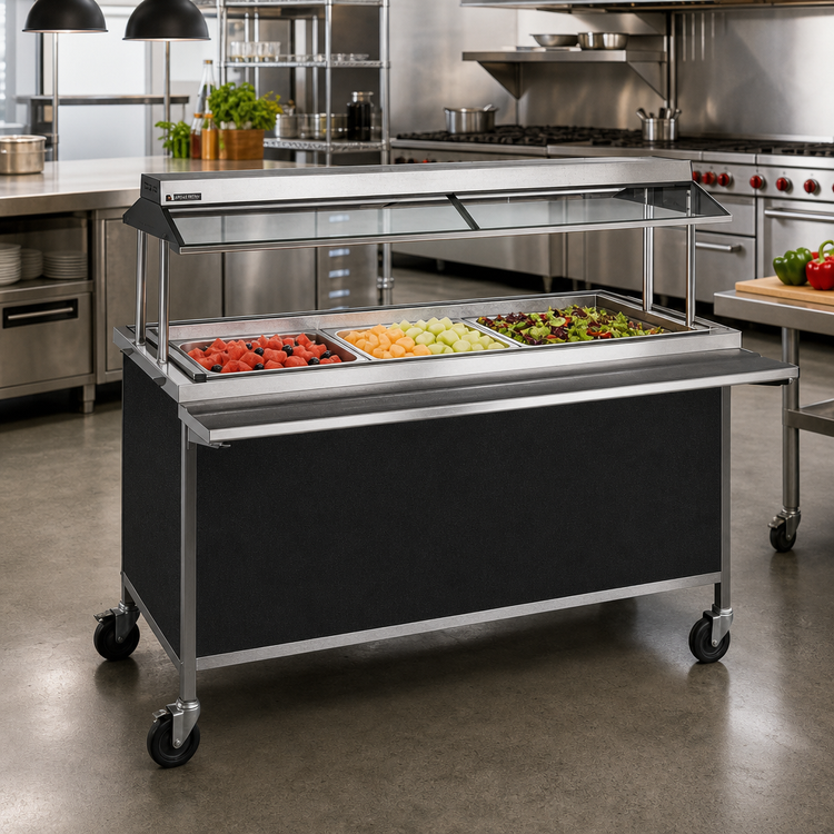 Product image #2 for Atlas Metal CARM-3 50" Mobile Cold Food Serving Counter with 3 Full-Size Pan Capacity