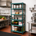 Thumbnail image #2 for Eagle QuadPlus 5-Tier Stationary Wire Shelving Starter Unit, 60 x 18 x 74 Inches, Blue-Green Hybrid Epoxy Finish