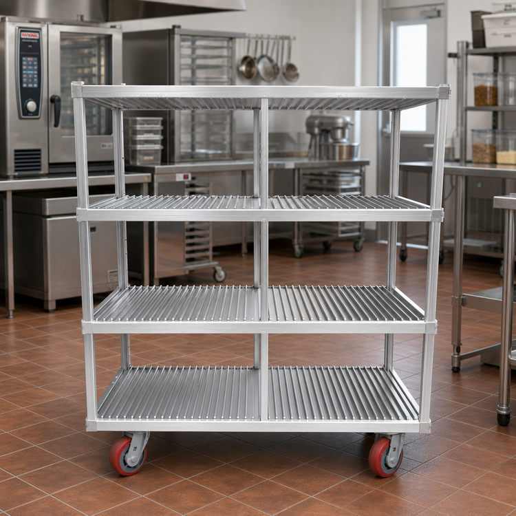 Product image #2 for Channel Manufacturing FTDR-3 Mobile Aluminum Tray Drying Rack, 3-Tier, 40 Slots Per Shelf