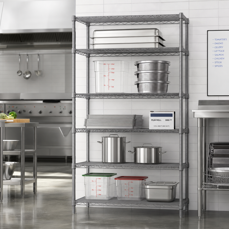 Product image #2 for Eagle Valu-Master 5-Tier Add-On Wire Shelving Unit, 30 x 21 x 86 Inches, Pewter Gray Epoxy
