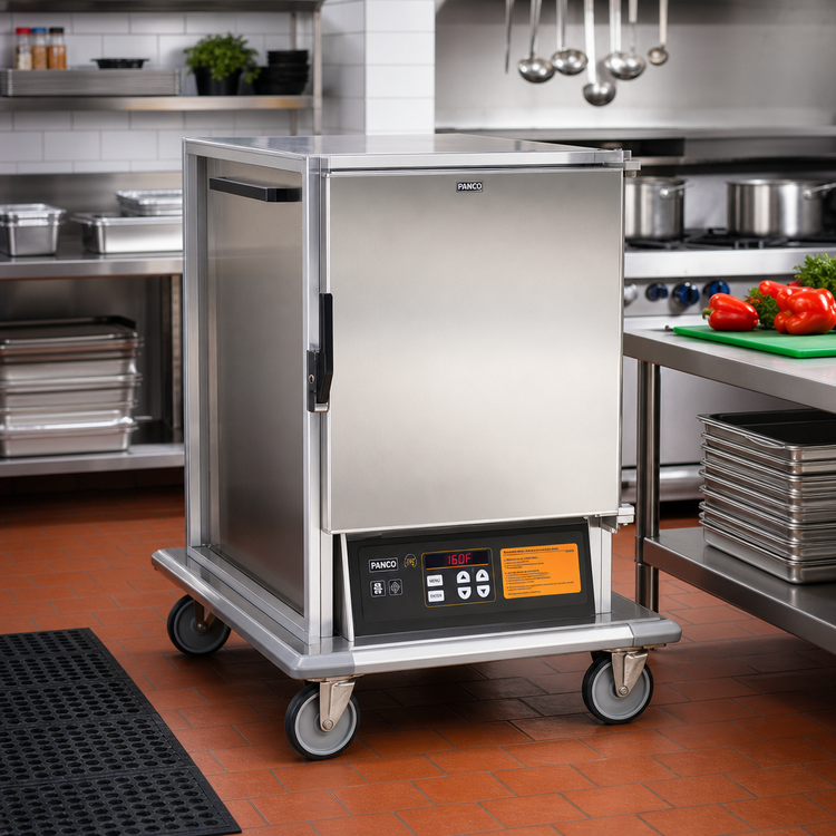 Product image #2 for Panco Narrow Half-Size Heated Holding Cabinet with Solid Door and Digital LCD Controls