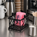 Thumbnail image #2 for American Metalcraft Scroll Design Wrought Iron Sugar Packet Basket, Black