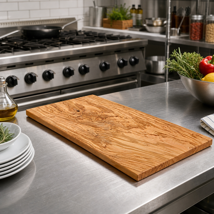 Product image #2 for American Metalcraft Rectangular Olive Wood Serving Board, 22 x 13 Inch, Straight Edge