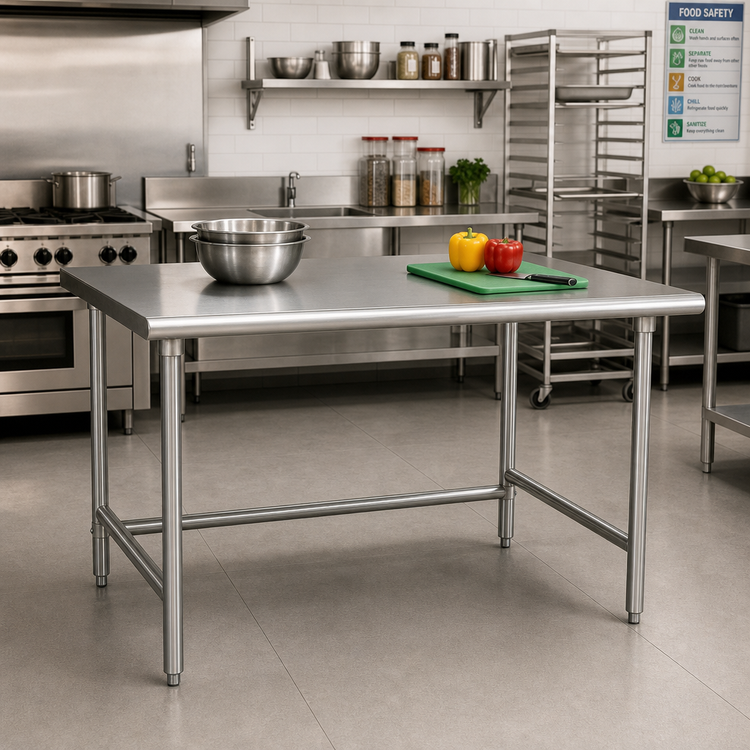 Product image #2 for Advance Tabco Special Value 60"W x 36"D Flat Top Stainless Steel Work Table with Open Base