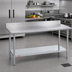 Thumbnail image #2 for Duke 60-Inch x 30-Inch Stainless Steel Work Table with 5-Inch Riser and Galvanized Undershelf