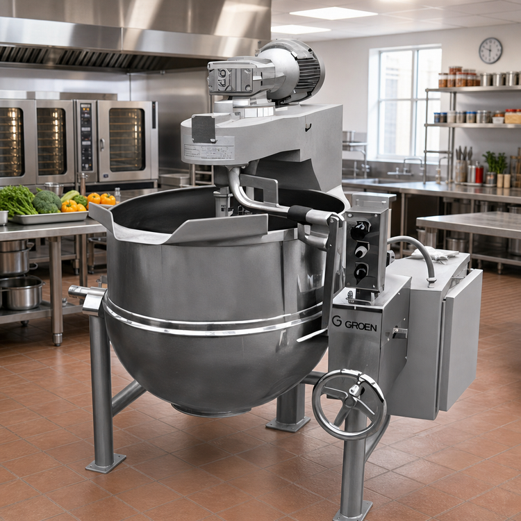 Product image #2 for Groen 80-Gallon Direct Steam Tilting Steam Kettle Cooker/Mixer with Twin Shaft Scraper Mixer