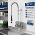 Thumbnail image #2 for T&S Brass EasyInstall Workboard Pre-Rinse Add-On Faucet with 12-Inch Swing Nozzle, 8-Inch Adjustable Centers, Wall Mount